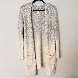 Fuzzy Gradient Open Front Cardigan